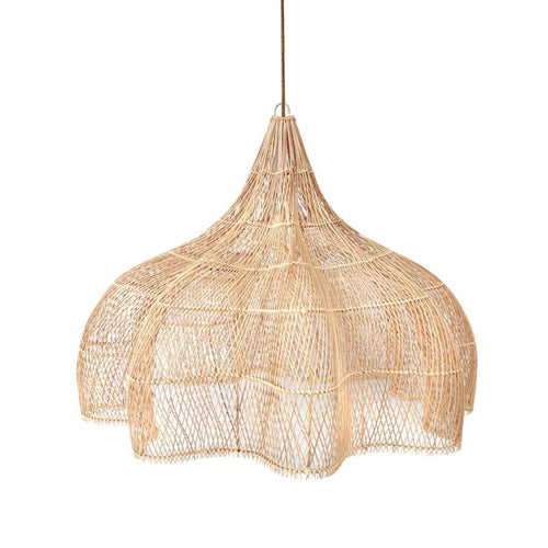 Abat-jour de suspension Whipped en rotin naturel 110 cm