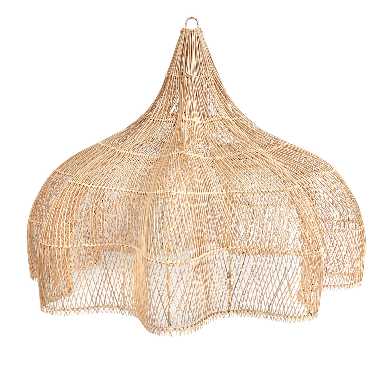 Abat-jour de suspension Whipped en rotin naturel 150 cm, vue 6