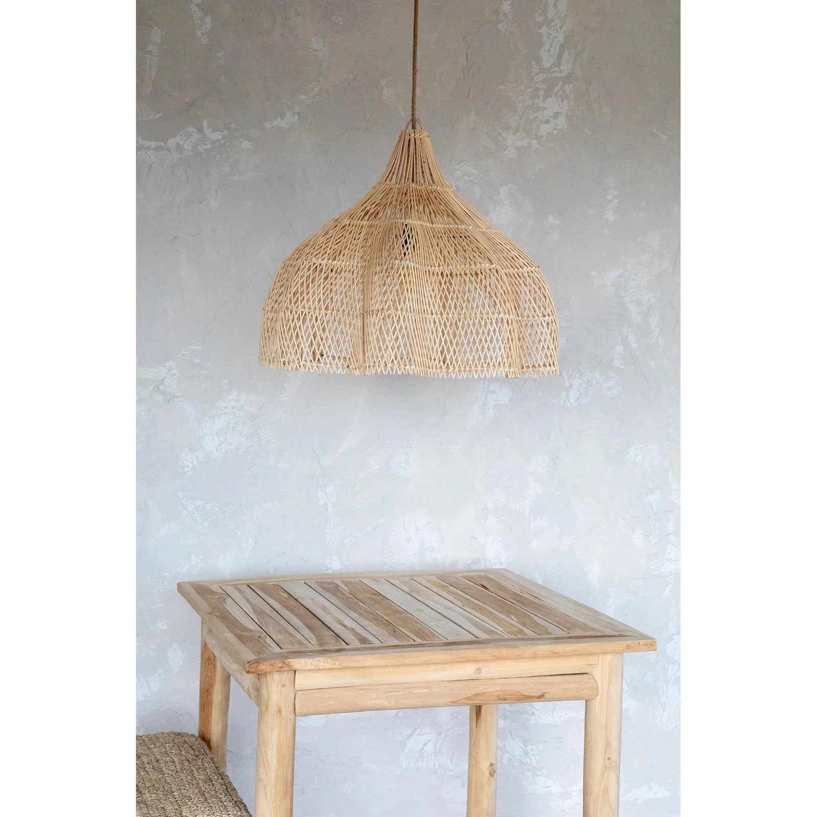 Abat-jour de suspension Whipped en rotin naturel 60 cm, vue 5