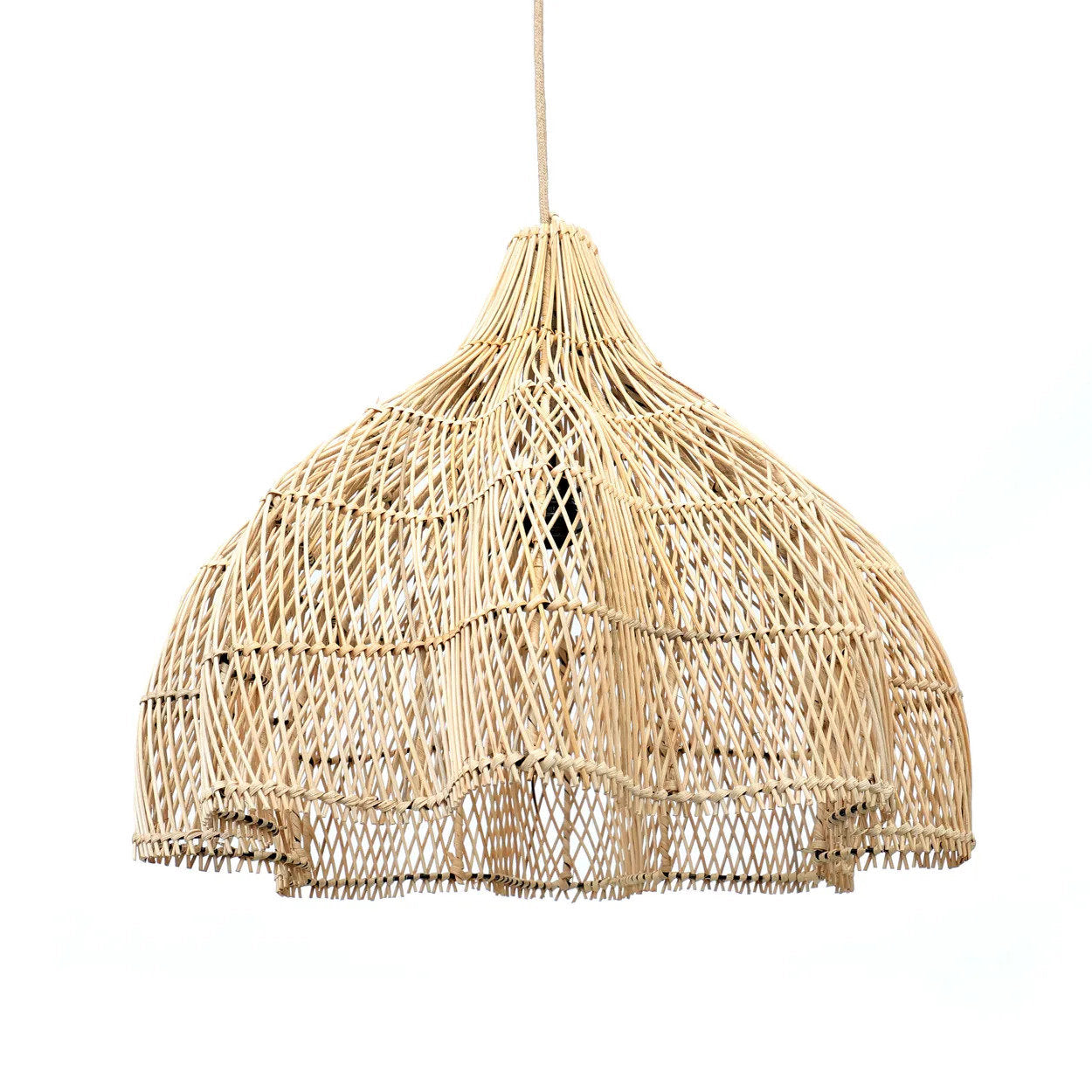 Abat-jour de suspension Whipped en rotin naturel 60 cm, vue 6