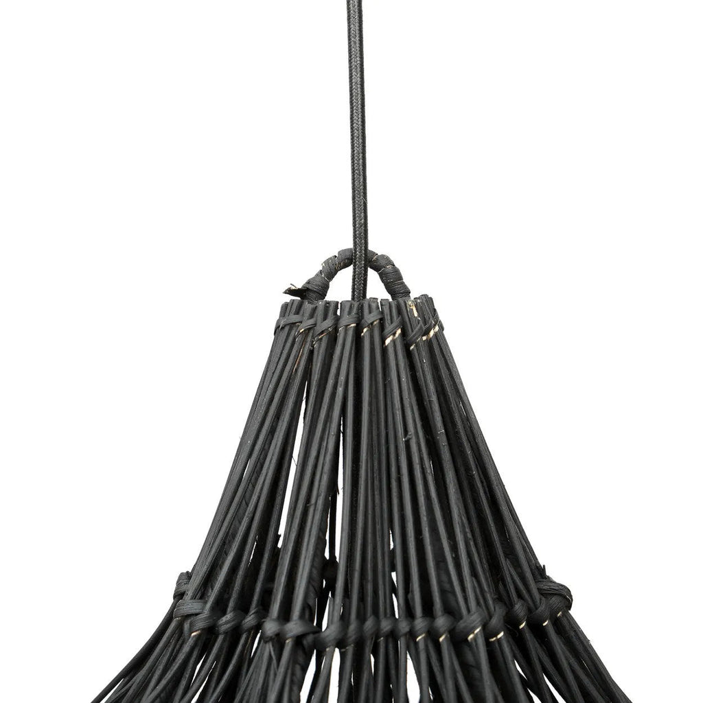 Abat-jour de suspension Whipped en rotin noir 110 cm, vue 4