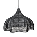 Abat-jour de suspension Whipped en rotin noir 110 cm