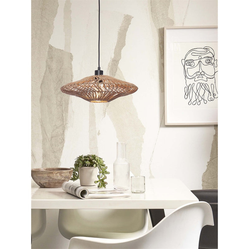 Dimensions Suspension Zanzibar rotin naturel 40 cm E27