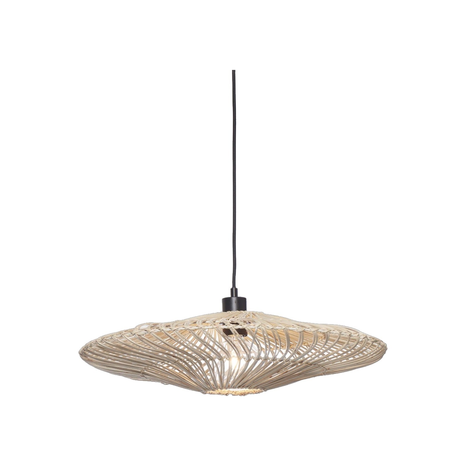 Suspension Zanzibar rotin blanc 55 cm E27