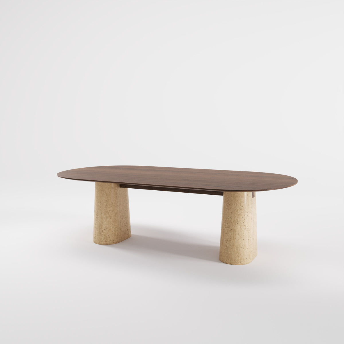 Table à manger Anchor 240 cm en noyer foncé vue de trois quarts