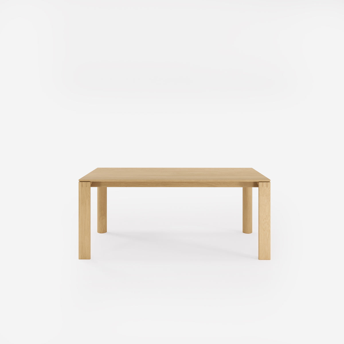 Table à manger extensible Nuria en chêne naturel fermée vue de face