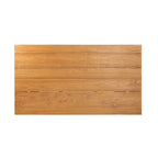 Plateau rectangulaire en lattes de teck de la table Imola vu de dessus
