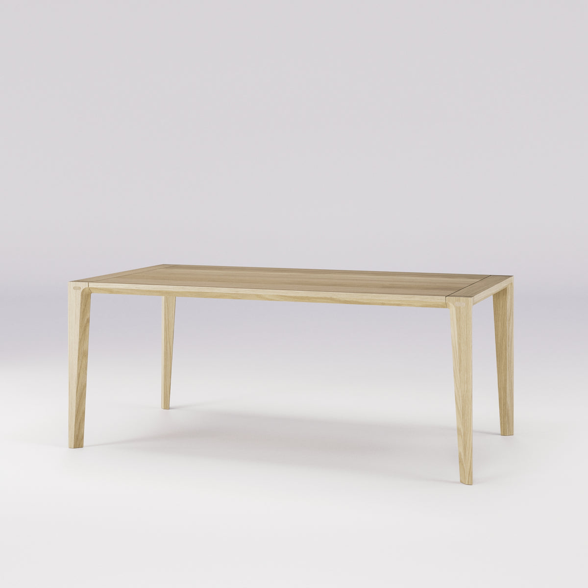 Table à manger Raia 180 cm en chêne naturel vue de trois quarts