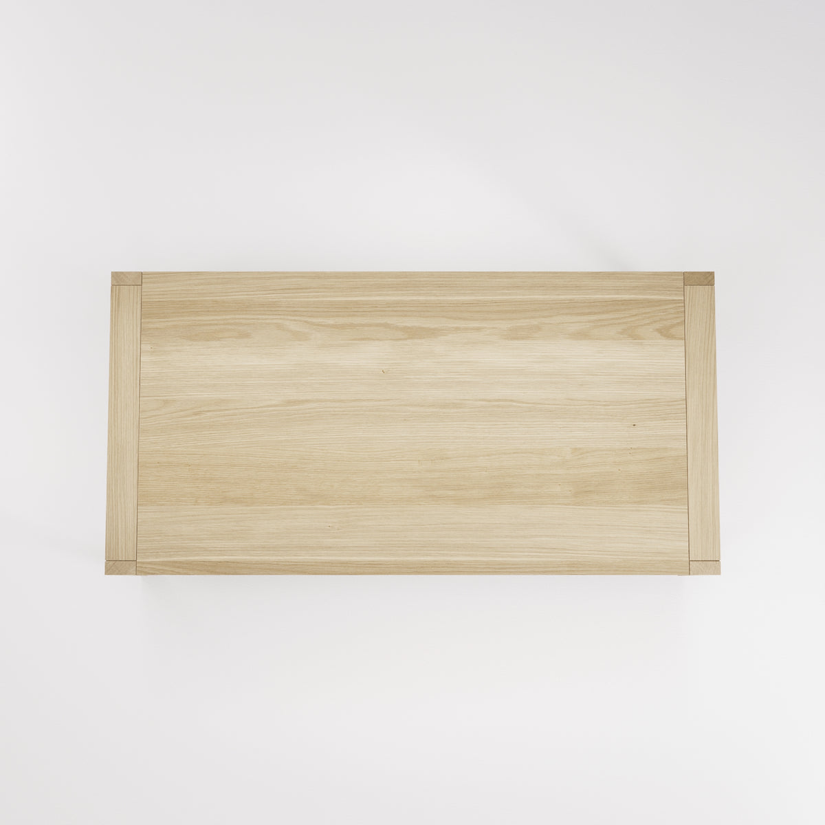 Plateau de la table Raia 200 cm en chêne naturel vu de dessus