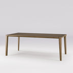 Table à manger Raia 200 cm en noyer foncé vue de trois quarts