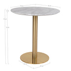Schéma coté de la table Bolzano diamètre 70 cm hauteur 75 cm plateau de 2 cm base de 45 cm
