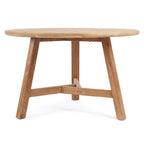 Table à manger ronde Noguchi en teck naturel vue de face