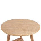 Plateau rond de la table Noguchi en teck naturel vu de dessus
