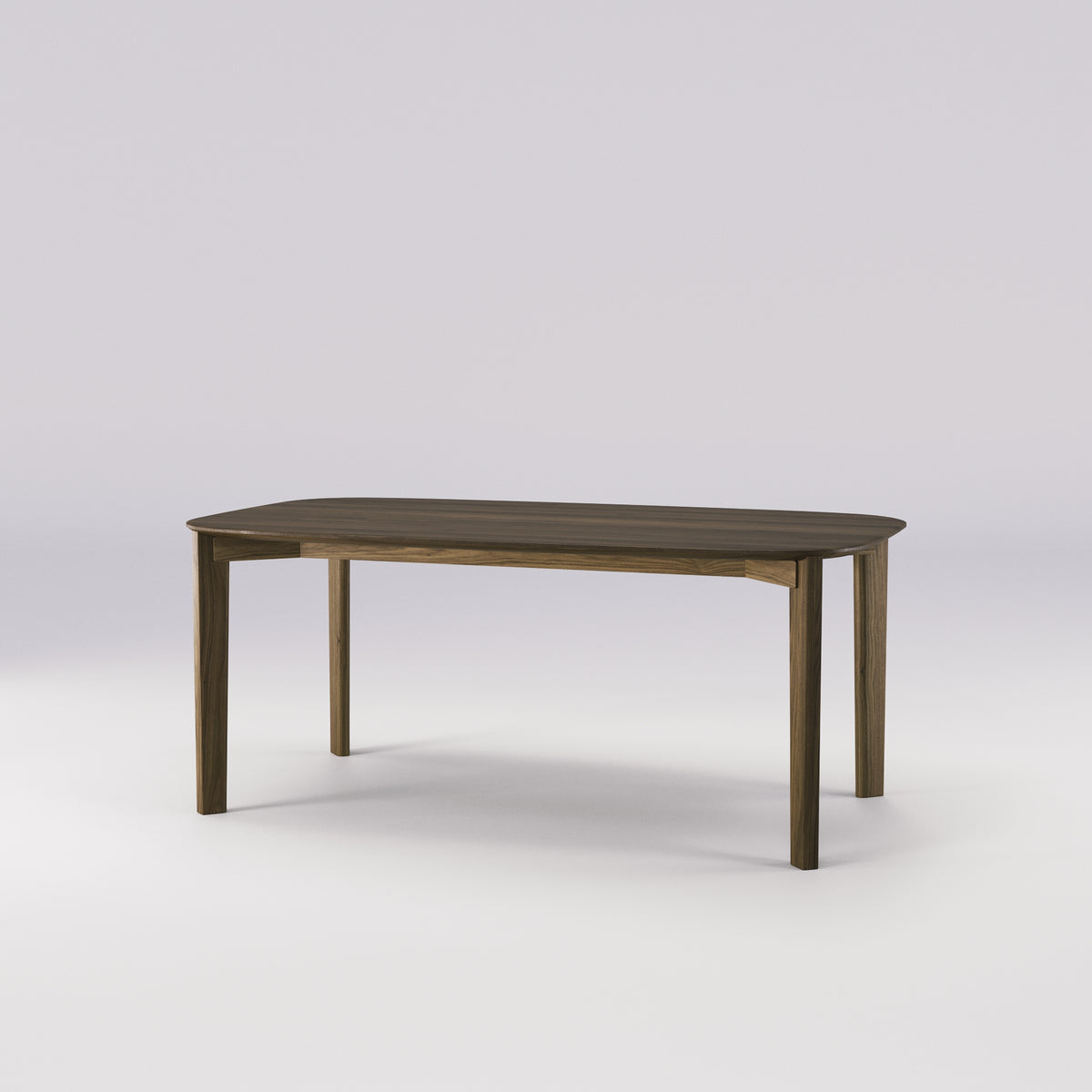 Table à manger Soma 180 cm en noyer foncé vue de trois quarts