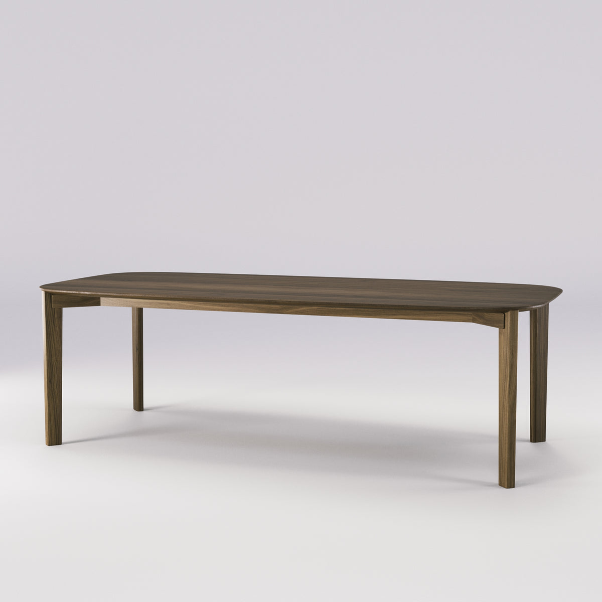 Table à manger Soma 240 cm en noyer foncé vue de trois quarts