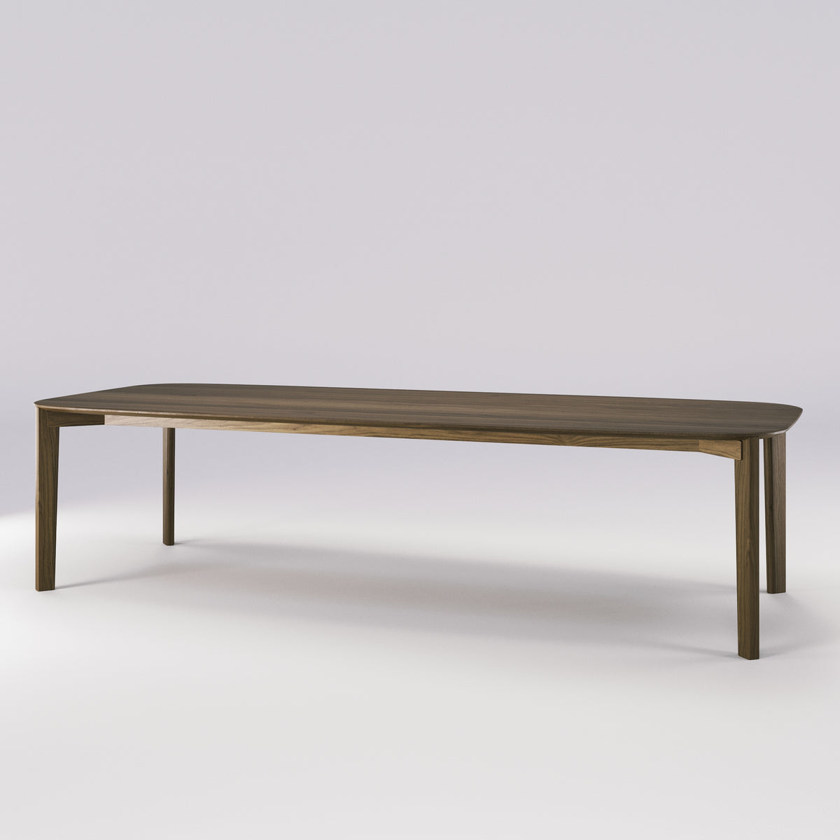 Table à manger Soma 300 cm en noyer foncé vue de trois quarts