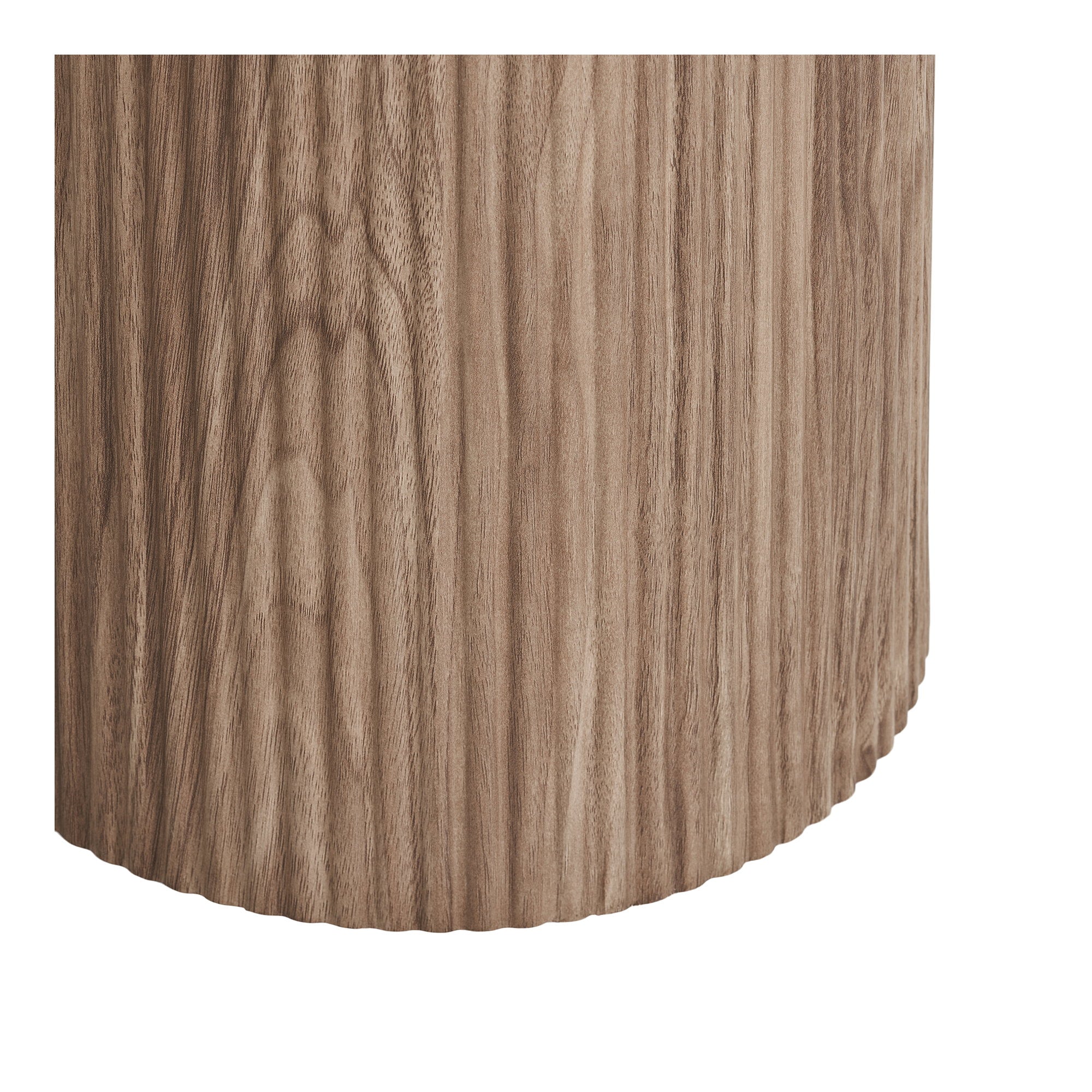 Détail fût cylindrique cannelé bois brun table d'appoint Athens MDF décor bois