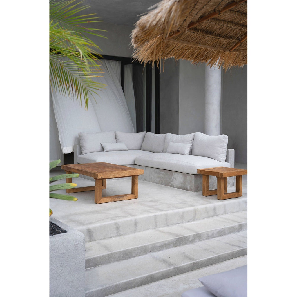 Table d'appoint basse en teck recyclé, vue 3