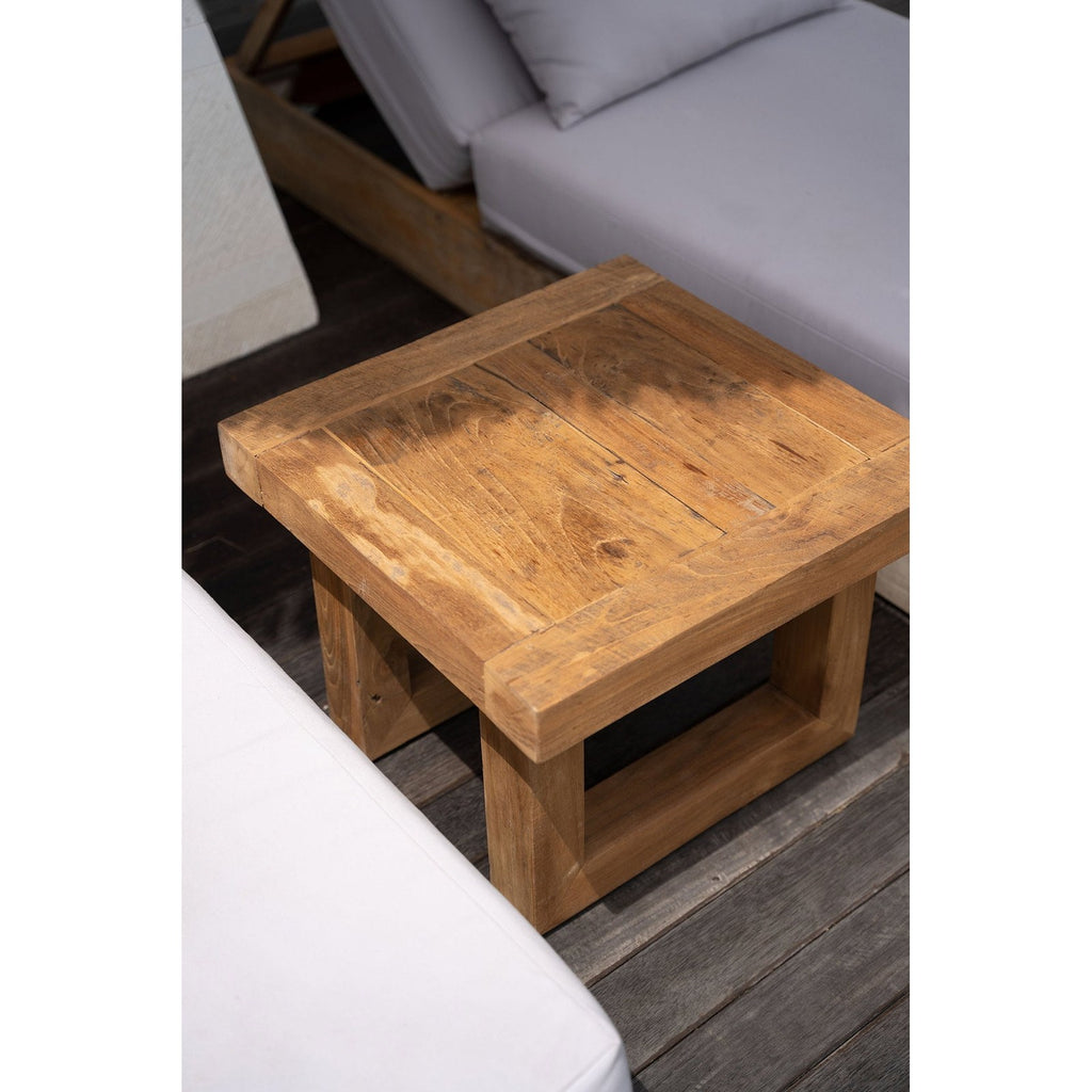 Table d'appoint basse en teck recyclé, vue 4