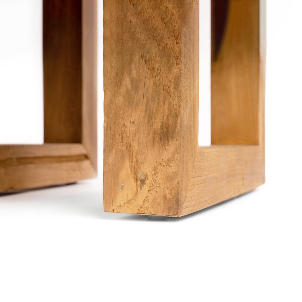 Table d'appoint basse en teck recyclé, vue 6