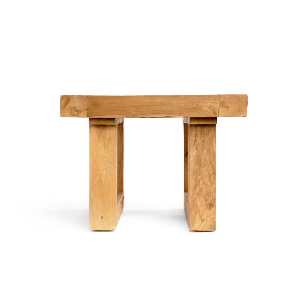 Table d'appoint basse en teck recyclé, vue 7