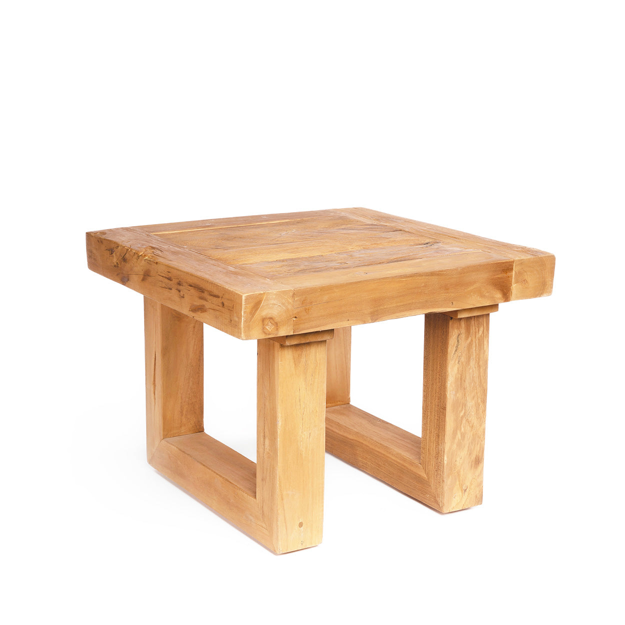 Table d'appoint basse en teck recyclé