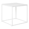 Table d'appoint Vita blanche vue trois quarts cadre tubulaire métal blanc 45x45x45 cm