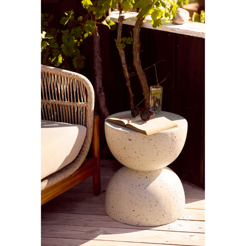 Dimensions Bonita Off-White Side Table – Terrazzo Effect