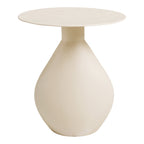 Table d'appoint Calais métal émaillé blanc cassé forme vase Ø36 vue de face
