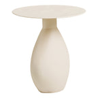 Table d'appoint Calais blanc cassé forme vase organique vue trois quarts
