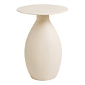 Table d'appoint Calais grand modèle métal émaillé blanc cassé Ø36 H50 vue face