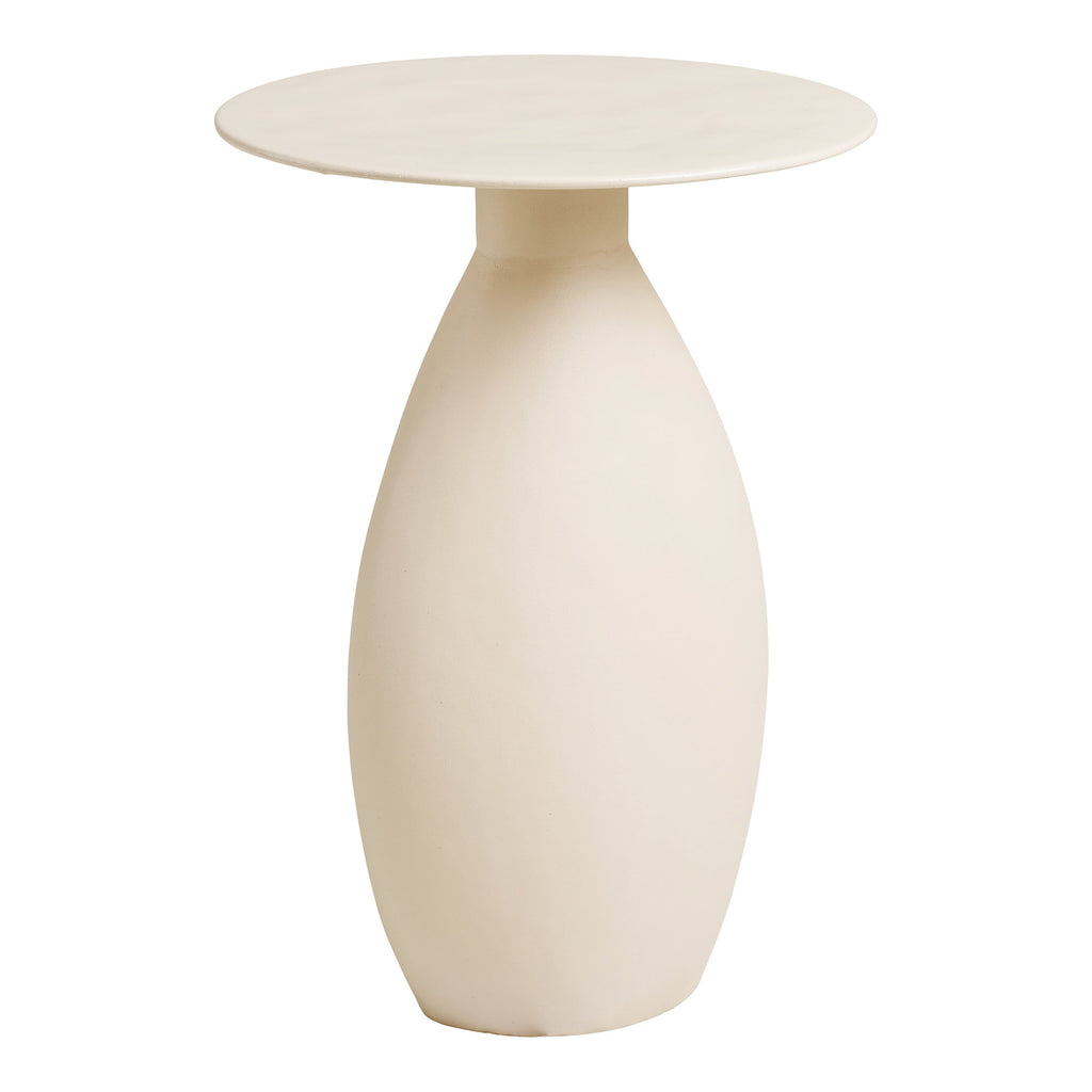Table Calais grand modèle blanc cassé forme vase élancé vue trois quarts