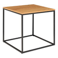 Table d'appoint Vita chêne naturel cadre noir vue trois quarts fond blanc