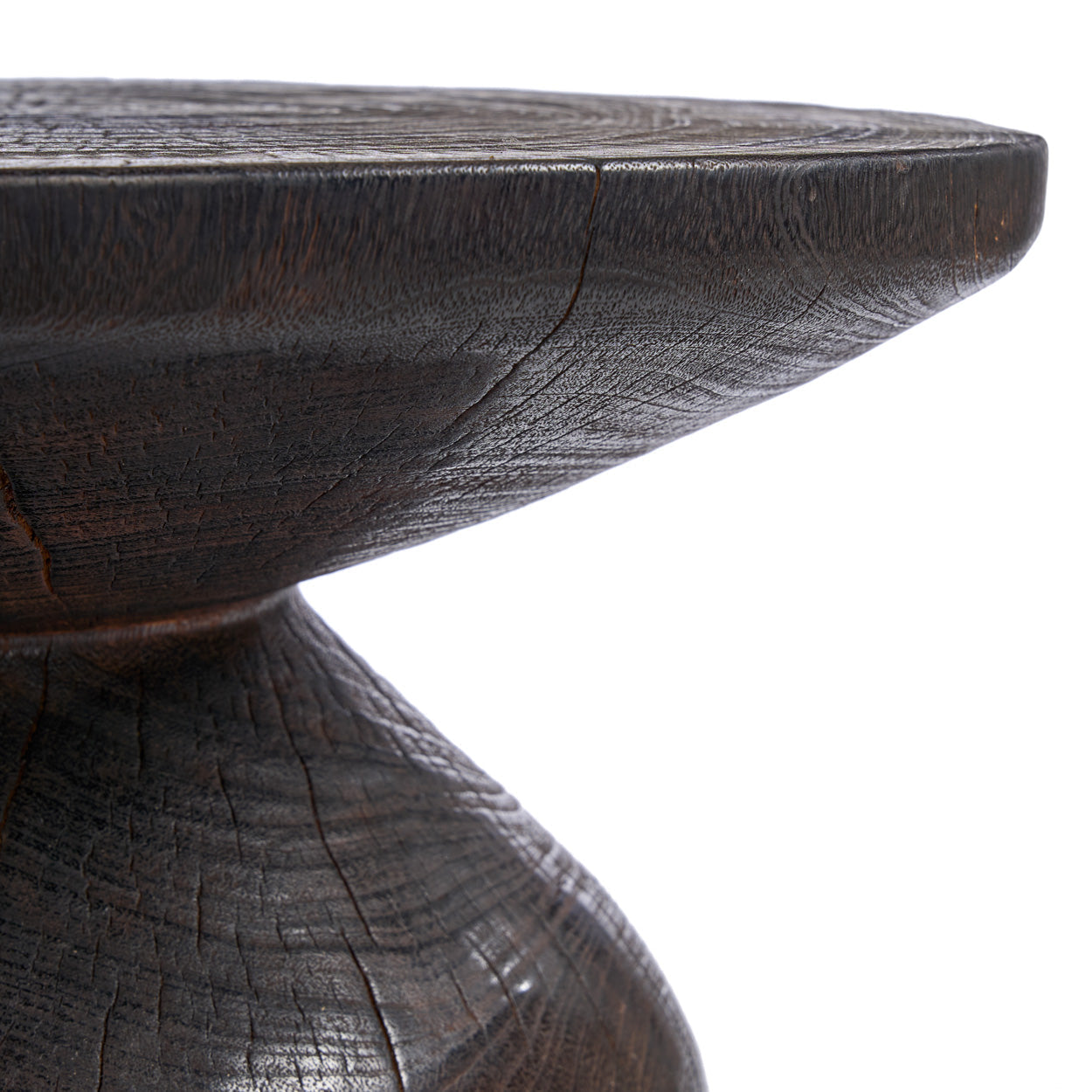 Table d'appoint tambour Drumline en bois teinté noyer, vue 6