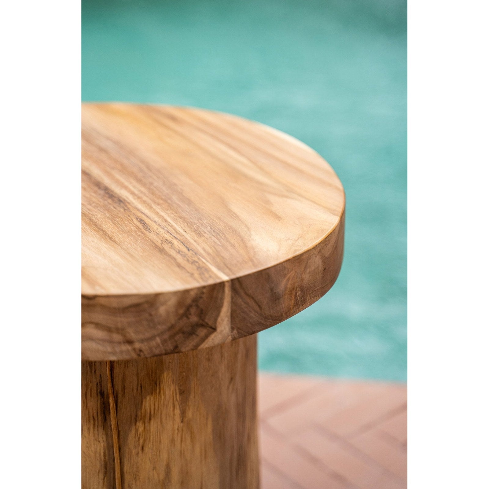 Table d'appoint Inti en teck sculpté, vue 4