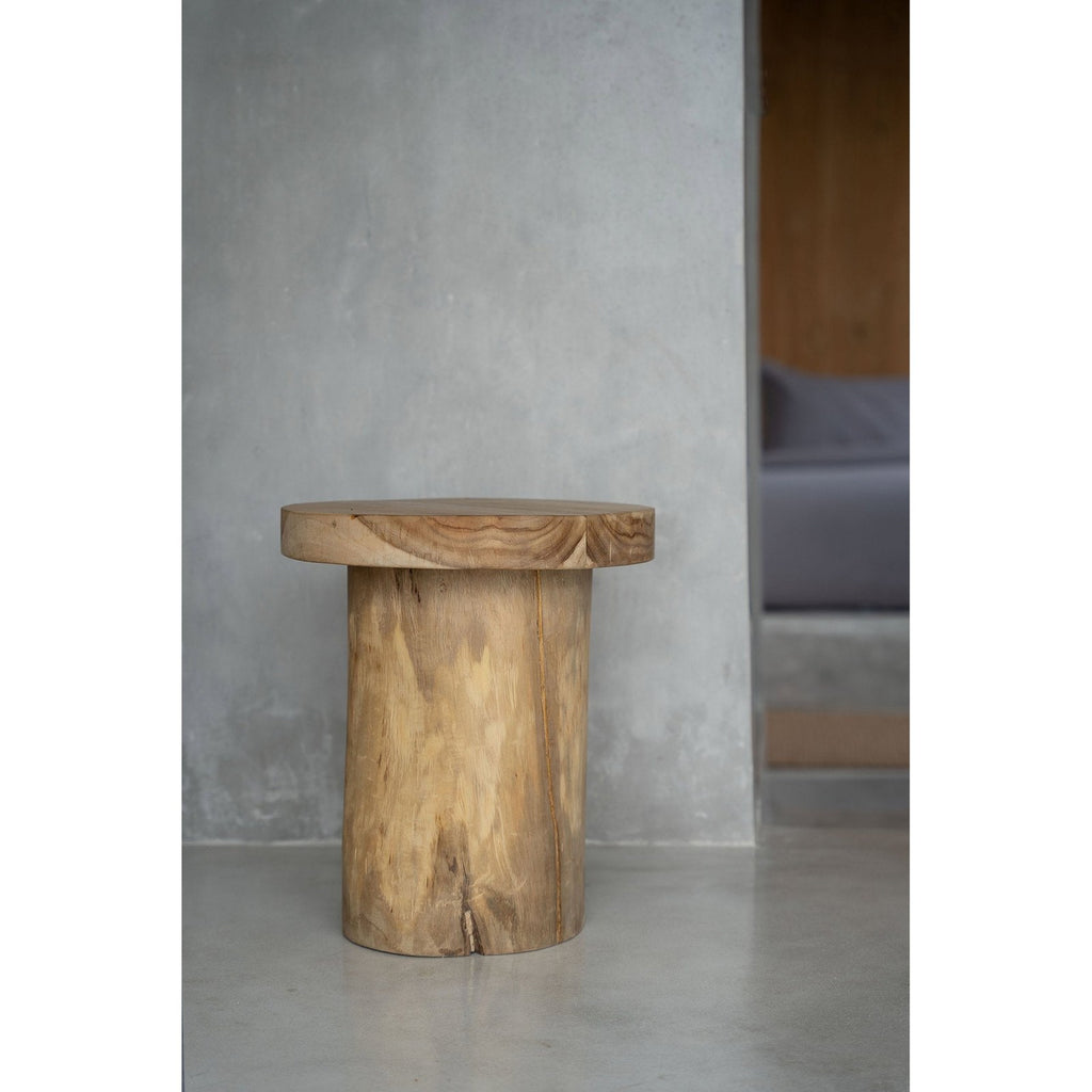 Table d'appoint Inti en teck sculpté, vue 5