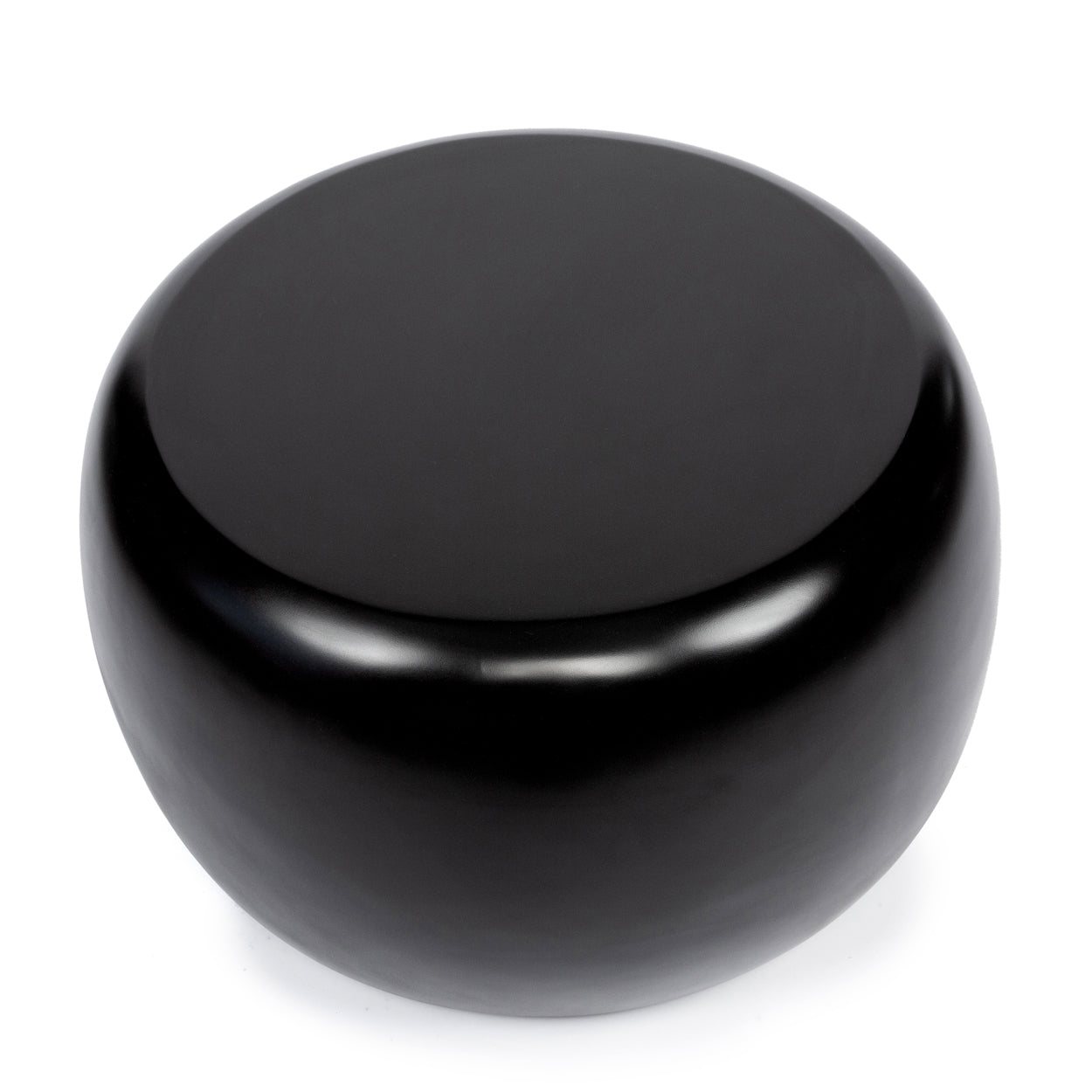 Table d'appoint ronde Matt en résine noire, vue 3