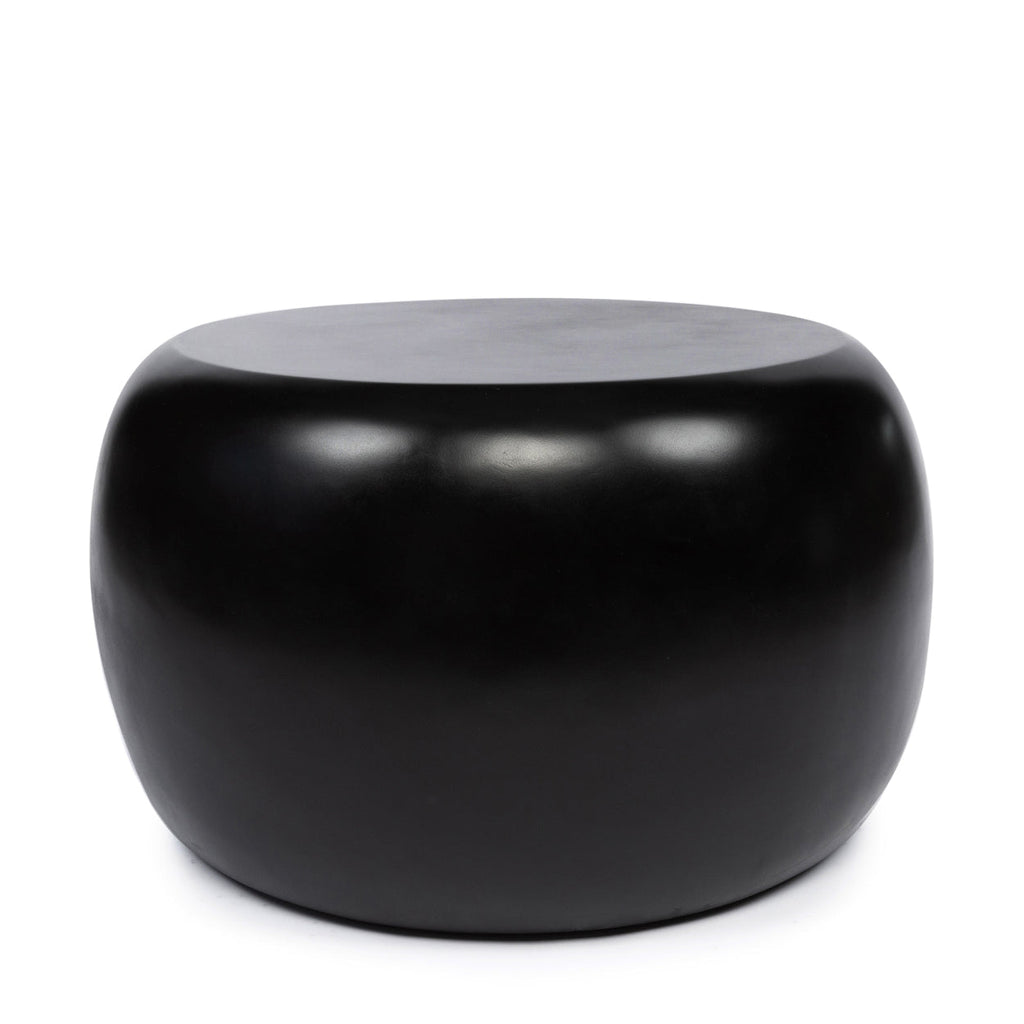 Table d'appoint ronde Matt en résine noire