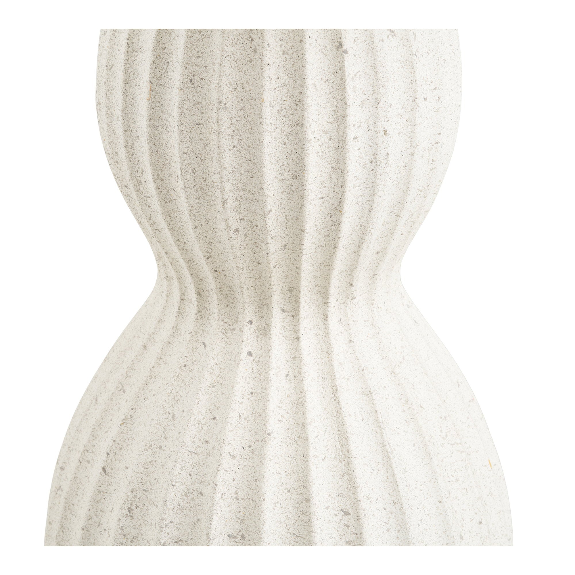 Détail pied strié organique table d'appoint Newtown fiberclay blanc texturé