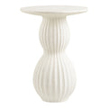 Table d'appoint Newtown fiberclay blanc strié Ø40x55 cm vue de face fond blanc