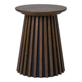 Table d'appoint Osaka placage chêne fumé ø40x50 cm base lattes rayonnantes vue de face