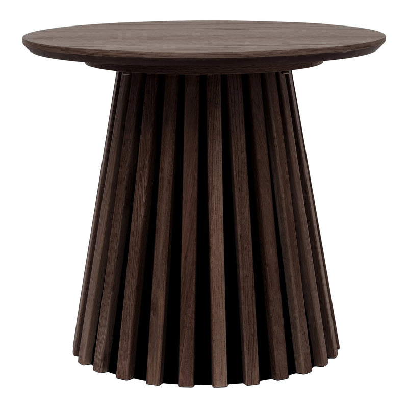 Dimensions Osaka Side Table – Smoked Oak Veneer & Slatted Base – Ø 50 cm