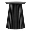 Table d'appoint Osaka placage chêne noir ø40x50 cm base lattes rayonnantes vue de face
