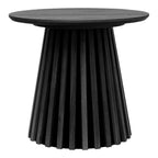 Table d'appoint Osaka chêne noir piétement lattes rayonnantes noir absolu fond blanc