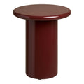 Table d'appoint Otago MDF laqué bordeaux brillant Ø45x50 cm vue de face fond blanc