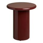 Table d'appoint Otago MDF laqué bordeaux brillant Ø45x50 cm vue de face fond blanc