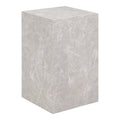 Table d'appoint Prague effet marbre beige 30x30x50 cm colonne monolithe vue trois quarts