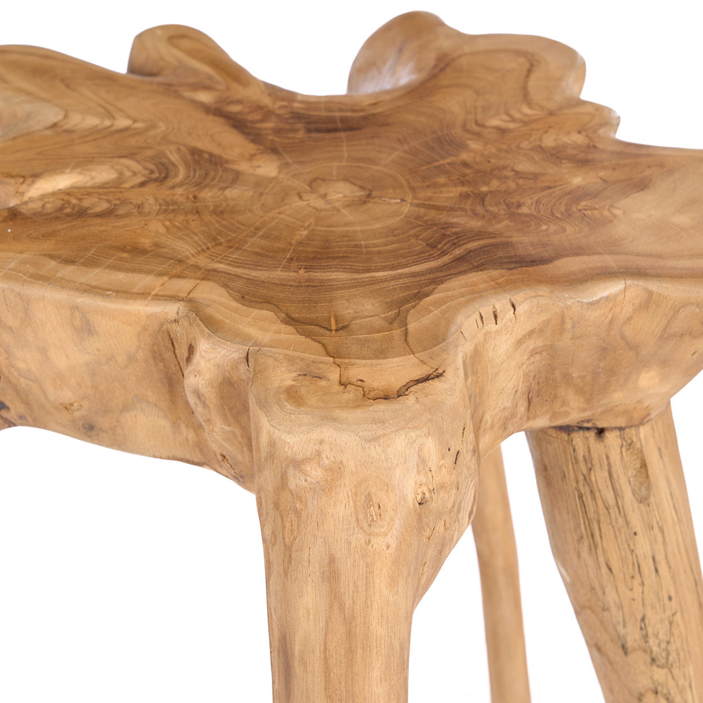 Table d'appoint Rooty en teck, vue 8