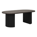 Table basse Boavista brun foncé colonnes noires vue trois quarts fond blanc