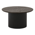 Table basse Boavista ronde cannelée brun foncé noir Ø80 cm vue de face